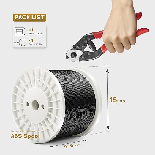 Rope de fil d'acier inoxydable 7x7 certifié ISO9001/ISO14001 500FT 1000FT pour appareils aéronautiques