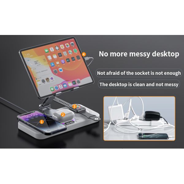 3 In 1 Wireless Charger Dock Station Max 15W Fast Charging Wireless For I Series Wireless Device