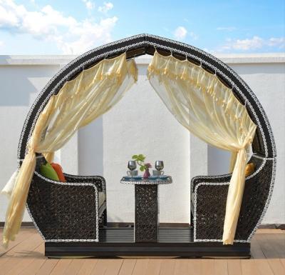Metal Frame 4 Person Glider Swing With Table Rain Proof And Sun Proof