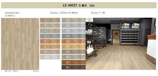 7''X48'' vinyl flooring sPC High Abrasion Anti Slip Waterproof Click GKBM LS-M037 Green