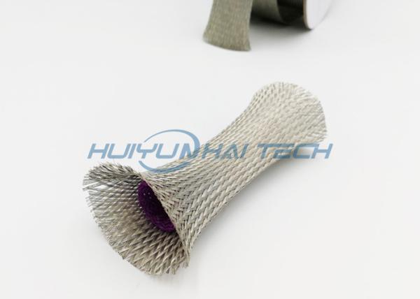 Metal Cable Shielding Sleeve , Automotive Braided Wire Loom Flame Retardant