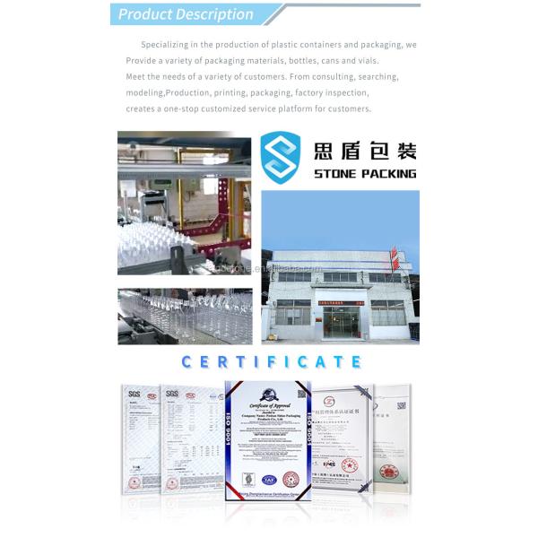 25mm Water PET Plastic Bottles Transparent Clear 280ml