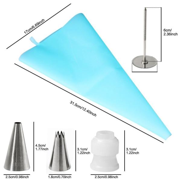 Stainless Steel Cookies Cupcake Decorating Kits Frosting Icing Tips Baking Tools with Flower Nail Pastry Bag Icing