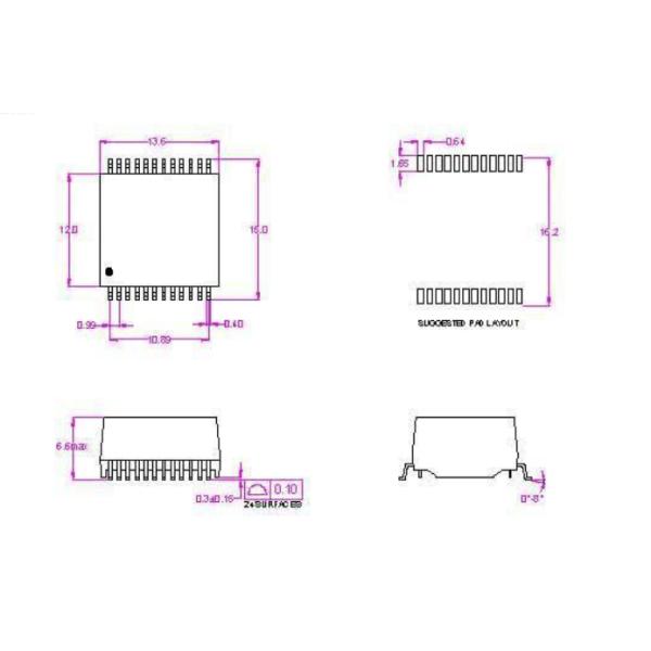 M2401CG / M2402CG / M2403CG / M2404CG Surface Mount 10G Base-T Transformer