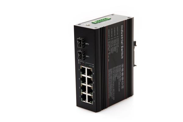 10/100/1000M 8 ethernet industriais dos portos comutam, interruptor controlado montagem do trilho do RUÍDO