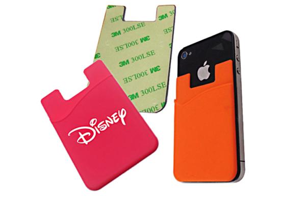 3M Sticker Silicone Credit Card Holder Full Color Printing Logo OEM / ODM Accepted