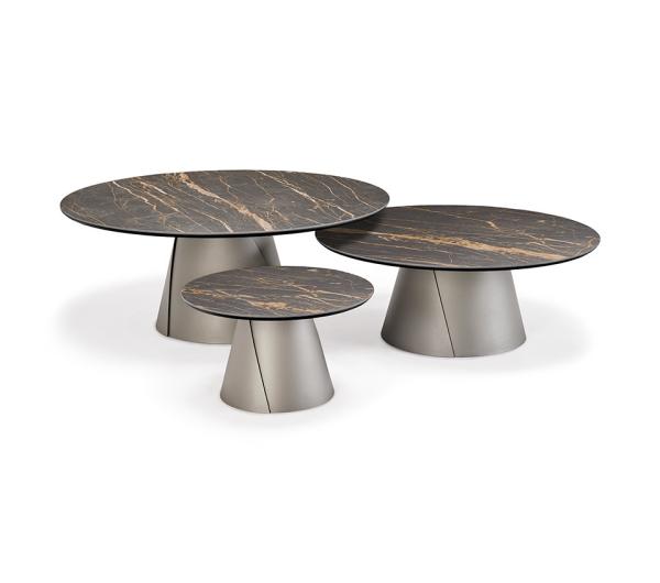 Mystic Trio Marble Ceramic Coffee Table  380mm Height Sophisticated