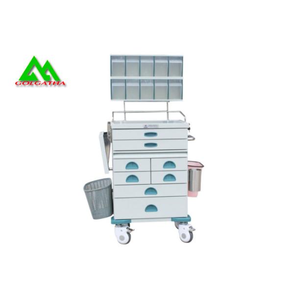 Mobile Steel Hospital Ward Equipment Anesthesia Cart With 6 Drawer