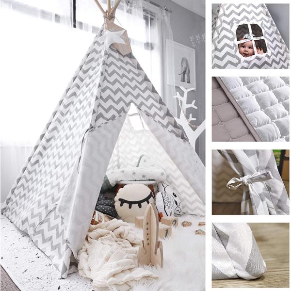 Wood Frame Cotton Canvas Indian Teepee Tent for child