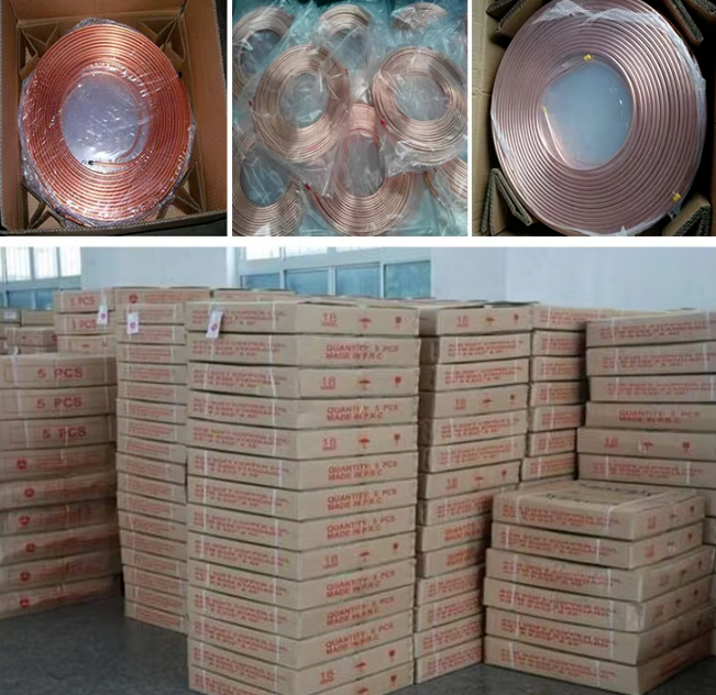 99.9% Copper Pipe Tubes Durable Copper Coils For Air Conditioner Parts