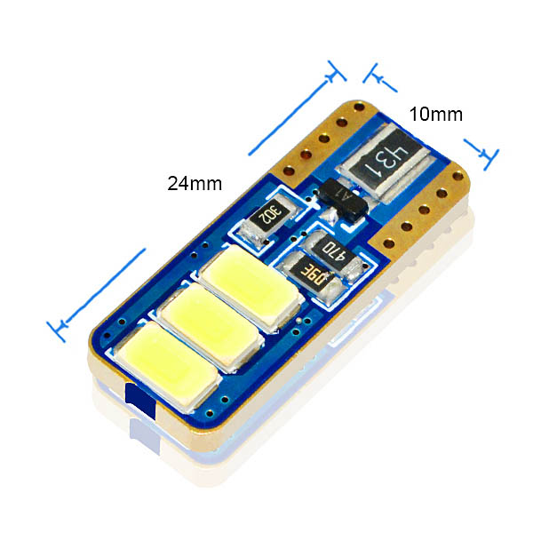 High Quality T10 6SMD 5630 Canbus error free Car LED Bulb Light