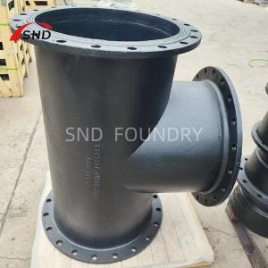 ISO2531 Ductile Iron Flanged Equal Tee With Epoxy Coating For Potable Water
