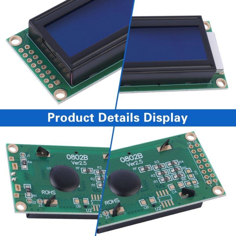 Blue Film 0802B Character Dot Matrix Screen LCD 8*2-Character LCD Screen COB LCD Module