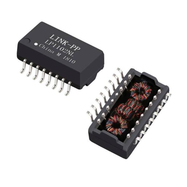 350uh Min Telecom Transformer , H1102FNL / H1102FNLT Ethernet Magnetic Transformers