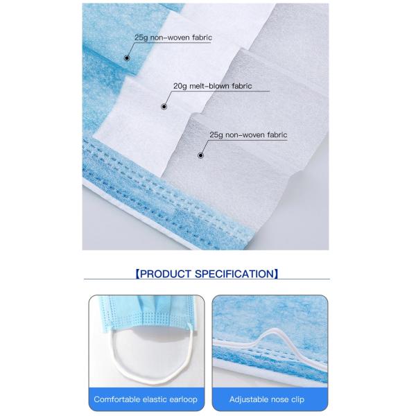 BFE 99% Medical 3 Ply Antiviral Disposable Face Mask
