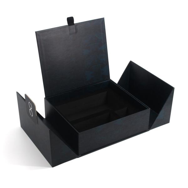 Clothing Black Eco Friendly Gift Box Packaging Magnet Rigid Paper With Foam