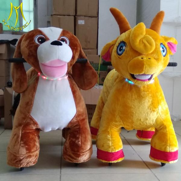 Hansel amusement park moving stuffed electric animal scooters for children