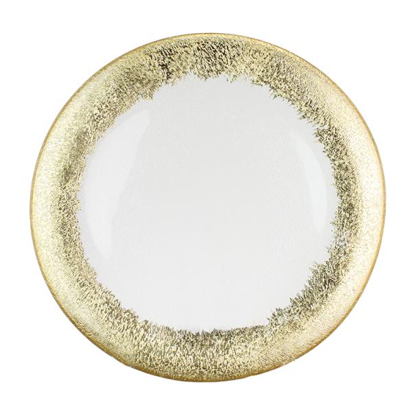 Custom made Glass Charger Bowl with Electroplating and Spraying Color