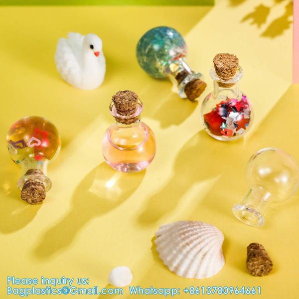 Small Mini Glass Bottles Jars With Cork Stoppers.Wishing Bottle Drifting Bottle Wedding Party DIY