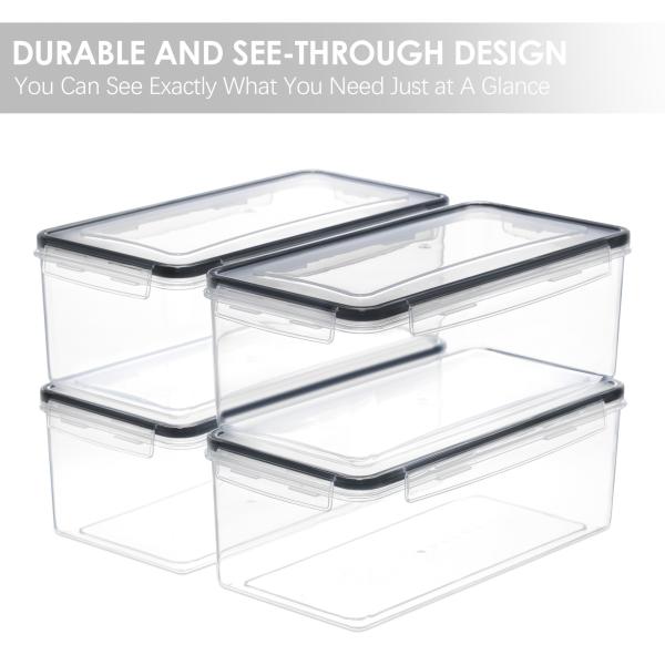OEM/ODM Acceptable 3.2L BPA Free Plastic Containers for Noodles Cereal Storage 4pack Set