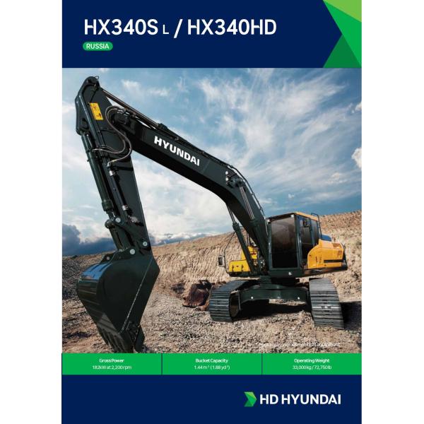Korea Hyundai Excavator HX340HD Jindongyu Machinery With 1.44-2.3m3 Bucket Capacity