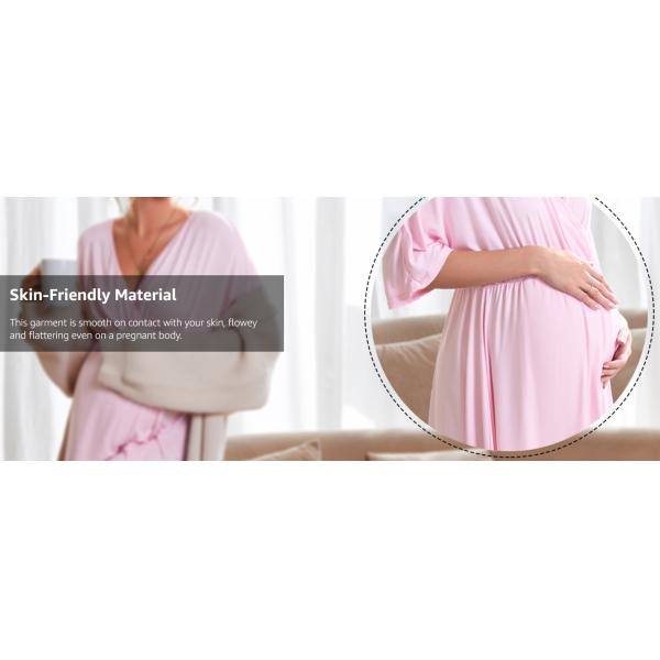 Vestido confortable de maternidad rosa ropa de dormir transpirable para amamantar