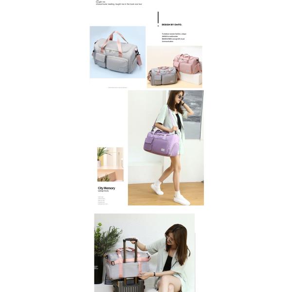 Ladies Waterproof Sports Fitness Bag Weekender Bag With Shoe Compartment