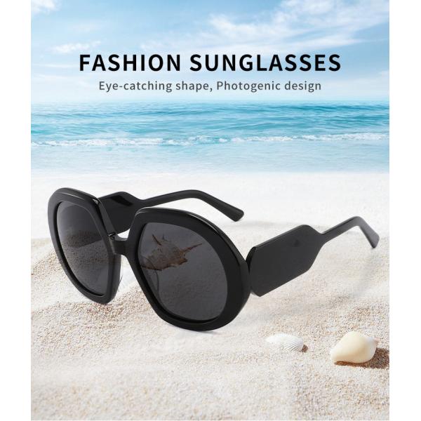 Polarized Distinctive Women Men Acetate Frame Sunglasses Metal Frame TAC Lens