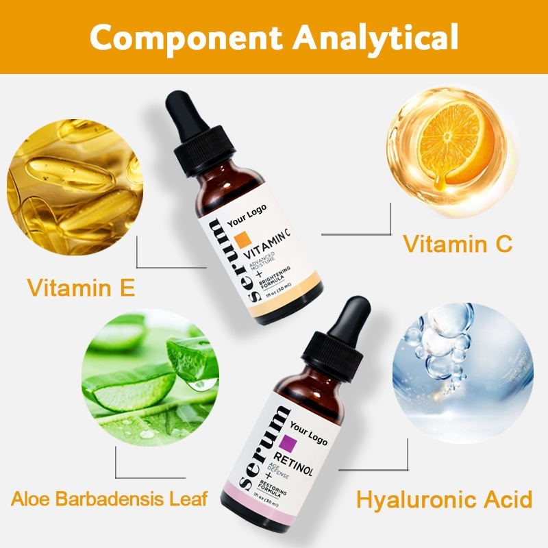 OEM ODM Private Label Organic Facial Skincare Retinol Anti-Aging Anti-Wrinkle Vitamin C Brightening Facial Serum Skincare Serum