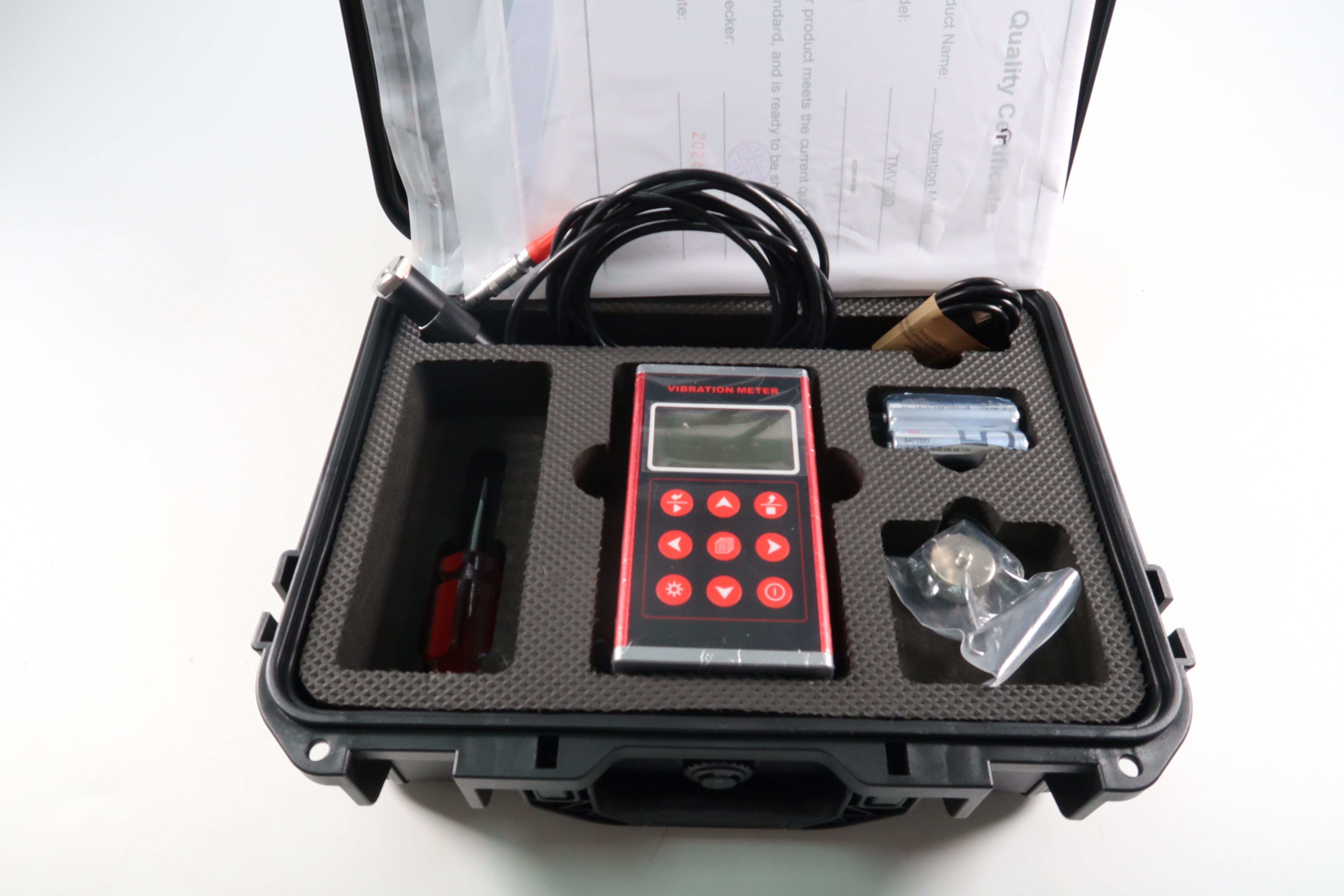 TMV120 Подсвеченный USB портативный вибрационный счетчик с двумя батареями