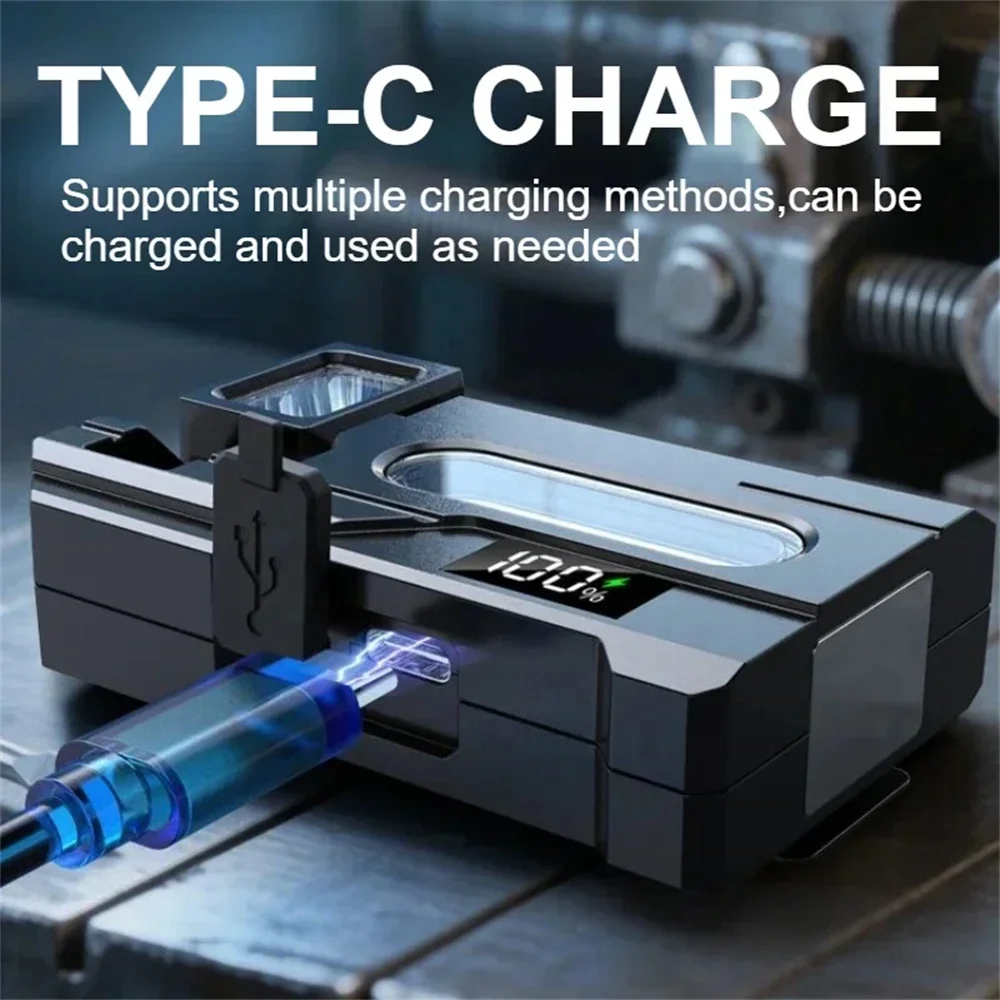 Cross-border Flashlight Work Lamp New Magnetic Work Lamp USB Charging Digital Display Multi-angle Rotatable Red and Blue Alarm