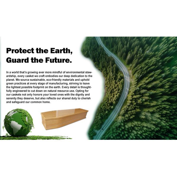 Customized Design Wooden Casket Smooth Finish Classic Funeral Coffin