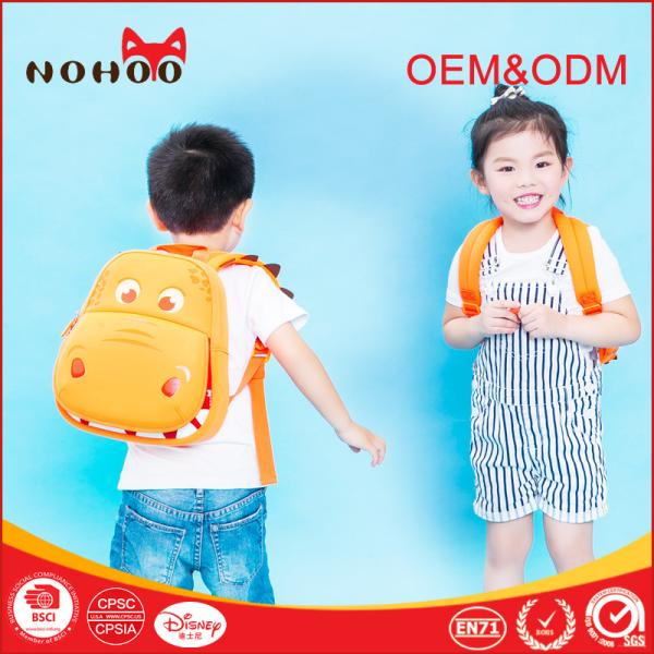 Softback green Baby Toddler Backpack Lovely Hippo Shape 31*27*11.5cm