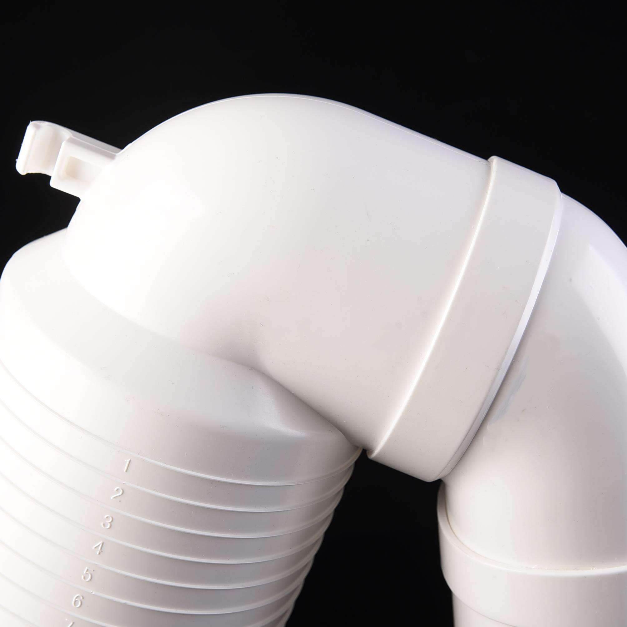 Adjustable-Length White PVC Pipe Connector, Used For Connecting WC Panel To Plastic Drainage Pipe