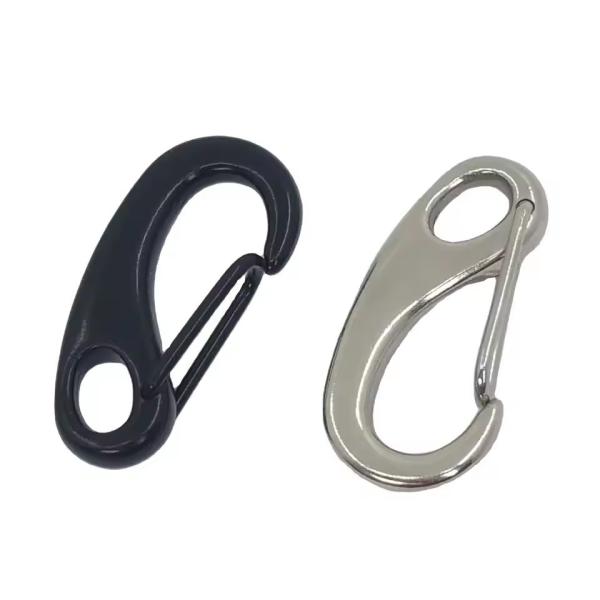 Carabiner em forma de ovo de aço inoxidável de cor rosa para chaveiro
