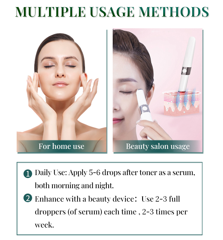 OEM ODM Bouteille de gouttelette personnalisée Barrière d'hydratation profonde Réparation de la peau Serum d'acide hyaluronique