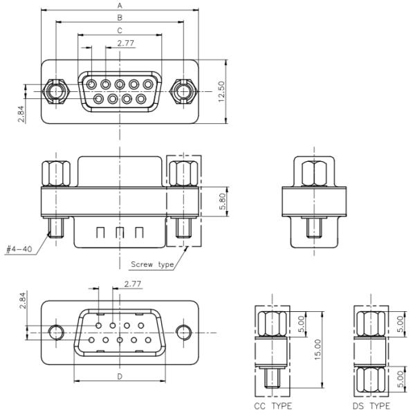 Laptop Male Female Serial Adapter Converter D-SUB Mini Gender Changer