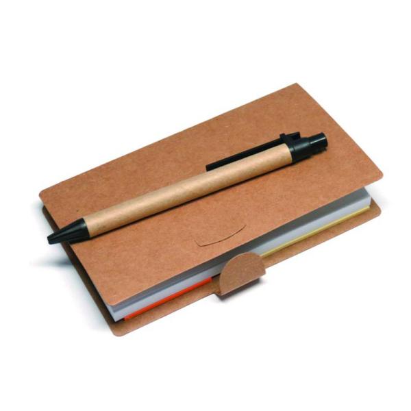 Advertising Eco Friendly Kraft Paper Sticky Notebook With Pen