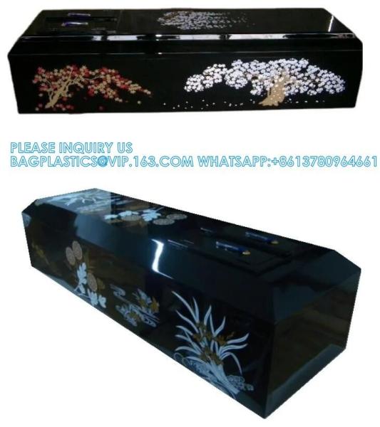 Paulownia Solid Wood Coffin With Carving Funeral Wood Casket Dome Coffin Wooden Casket Dome Shape