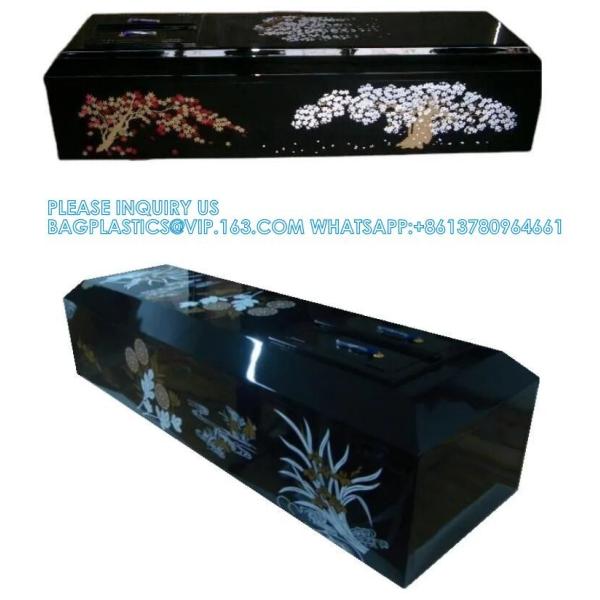 Paulownia Solid Wood Coffin With Carving Funeral Wood Casket Dome Coffin Wooden Casket Dome Shape