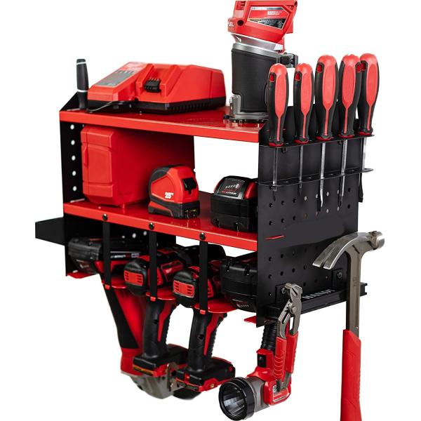 Пегборд беспроводная сверла батарея зарядная станция Полная полка электроинструмент организатор с магнитной стойкой хранилища