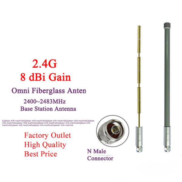 2.4g wifi omni fiberglass antenna high gain 8dBi antenna 2.4g wireless router roof monitor base station antenna N male
