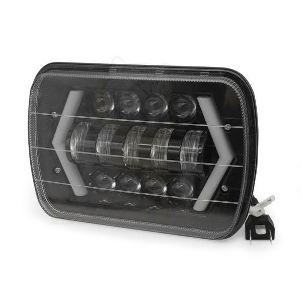 Rectangle Arrow 7 Inch White Yellow 30V Available Motorcycle LED Light