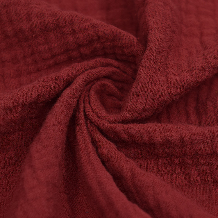 4 слоя 125-130GSM Crinkle ткань марли ткани марли красная