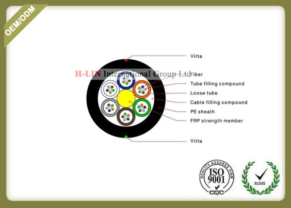 Outdoor fiber optical cable GYFTA Loose tube non-metallic with aluminum tape with PE jacket