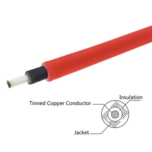 Cable solar base libre de oxígeno de 10awg 6m m de la sola