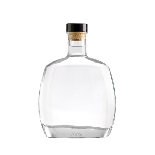 Glass Brandy Bottle with Fancy Customized Unique Design 500ml 700ml 750ml 1000ml