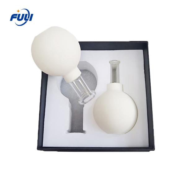 2pcs 15/25mm  Facial Cupping Anti-Cellulite Vacuum Massage Silicone Glass Cupping Set