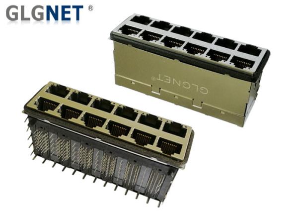 Side Enter Stacked Rj45 Ethernet Jack 10G Base T Transformer EMI Gasket