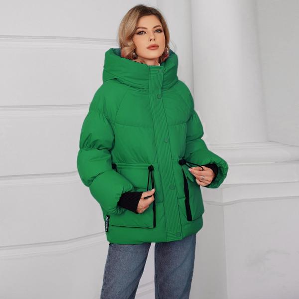 Loose Style Womens Down Coat Green Womens Long Puffer Coat